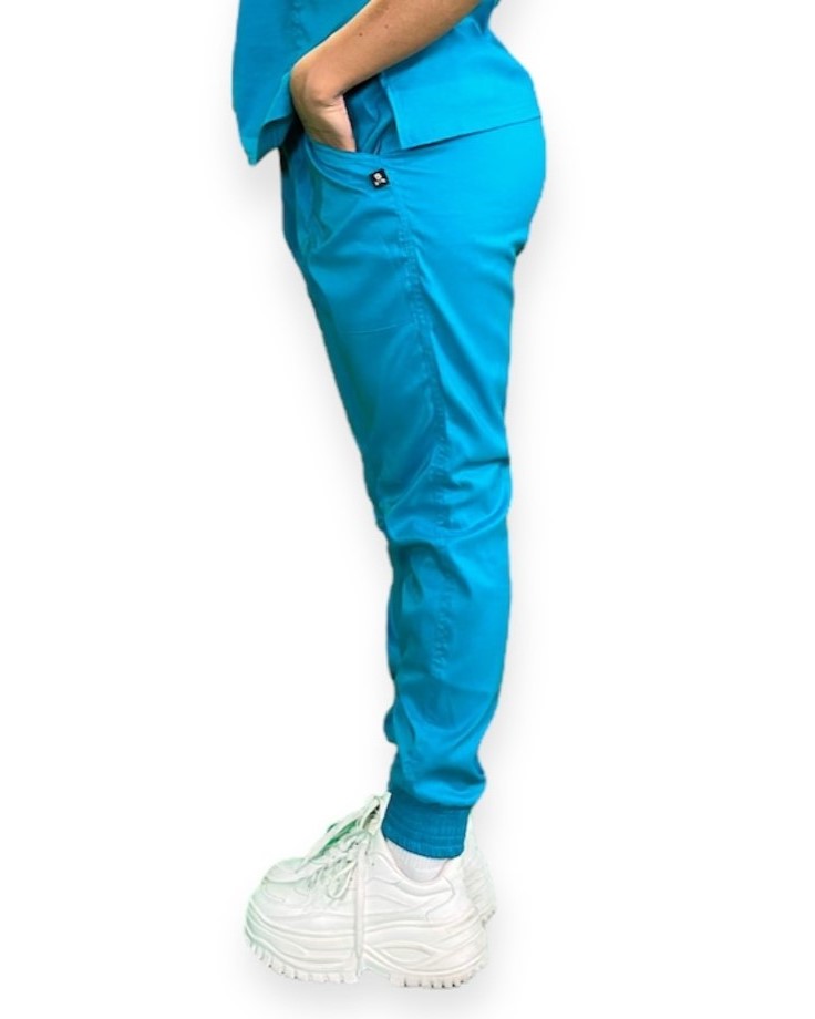[M81204 443 ECH] zittro Pantalón Médico Stretch Jogger Mujer Azul Medio (ECH)
