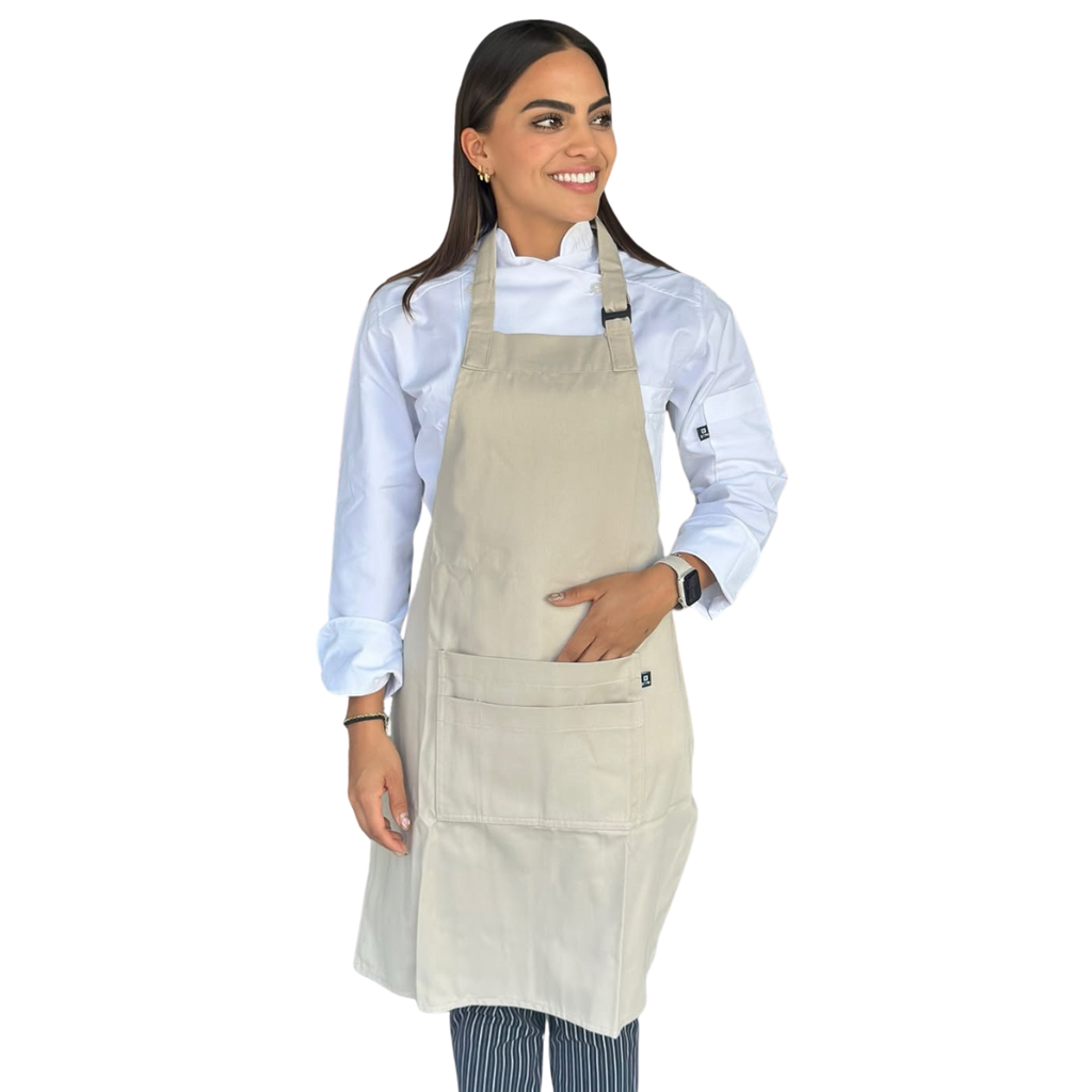 zittro Mandil delantal chef Básico 4B Beige. R92301- 222 UNI