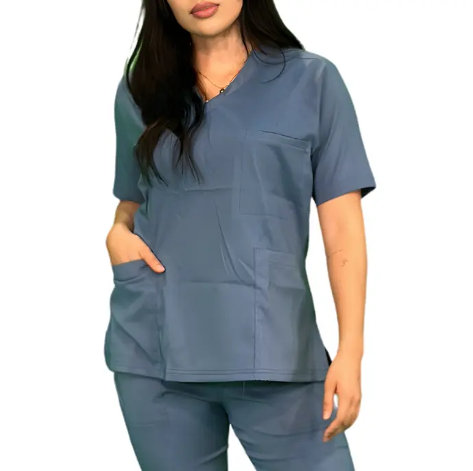 zittro Filipina Médica Stretch Mujer Azul Acero